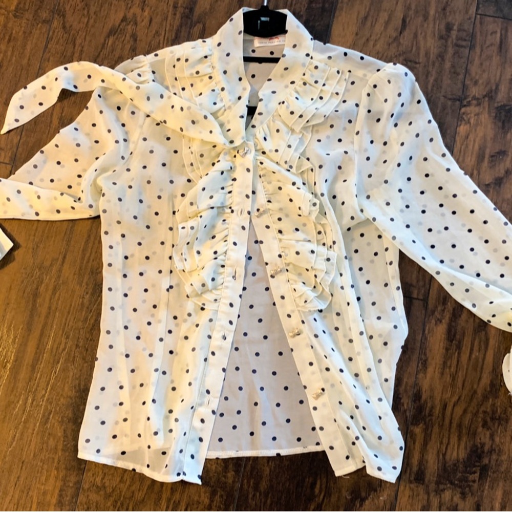 Tokyo Fashion Company polka dot vintage-looking see-through blouse